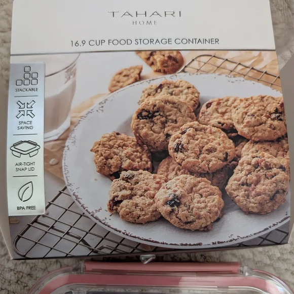 NEW Set 3 TAHARI Large Clear Food Storage Container Stackable BPA Free Snap Pink - Picture 5 of 14